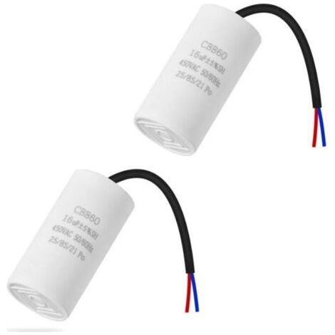 CBB60 16 µF 50/60 Hz Anlaufkondensator, Motorkondensator, Mikrofarad-Kondensator mit Draht (1/5)