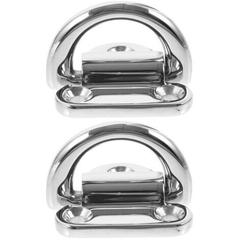 Lot de 2 Anneaux Acier Inoxydable 316 6 Mm, Crochets D'arrimage pour Remorque et Bateau, Accessoires Robustes pour Sangles D'arrimage et Fixation sur Surface, pour Navigation (1/5)