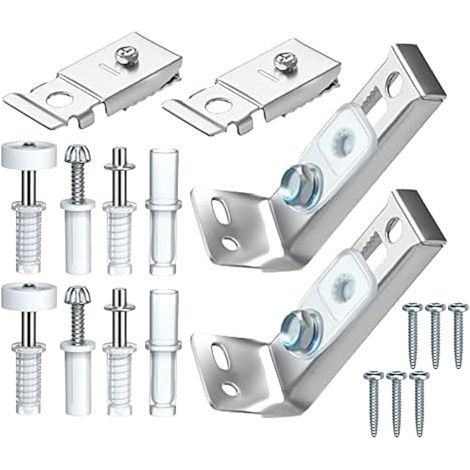 Kit De Quincaillerie Pour Porte Pliante, Kit De Quincaillerie En Acier Inoxydable, Pièces De Porte Coulissante Comprenant Un Support Supérieur Et Inférieur, Une Roue De Guidage (1/5)