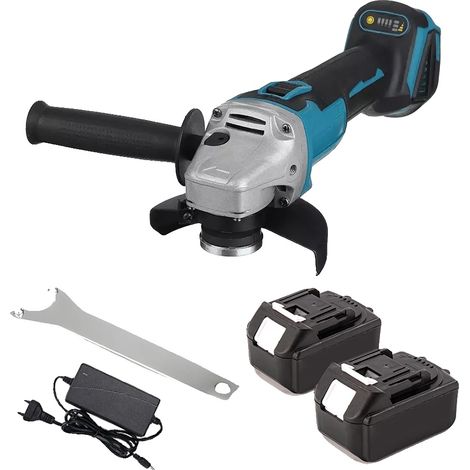 Smerigliatrice angolare, motore brushless, velocità regolabile, confezione da 2 batterie (1/2)