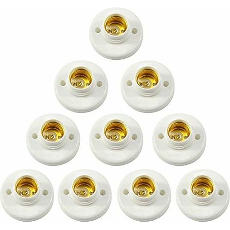 E27 Support De Lampe Douille a Vis Plastique Murale Adaptateur de Convertisseur de base d'ampoule LED Supports pour Ampoule E27 Douille à vis Ronde en Plastique pour Douille D'ampoule 10PCS ,Lefou (1/5)