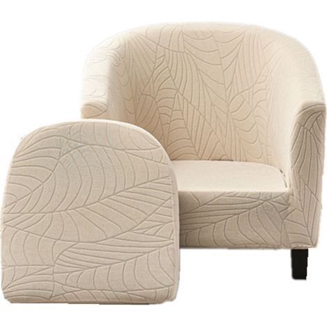 Housse De Fauteuil 1 Place Cabriolet Chesterfield en Tissu Jacquard Extensible Beige (1/5)