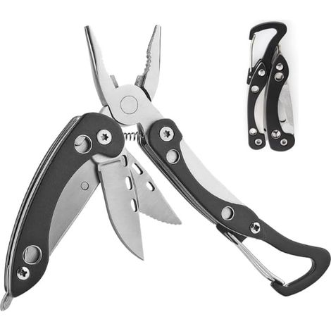 Outil multifonction 9 en 1, cadeaux pour hommes, couteau pliant, outil pliable, pince multifonction avec ciseaux, couteau, scie, décapsuleur (1/5)