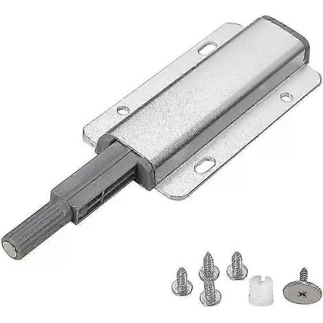 Lot de 2 loquets robustes en métal pour portes de placards, cuisines et penderies, système de fermeture magnétique en alliage d'aluminium avec amortisseur - JXLGV (1/5)