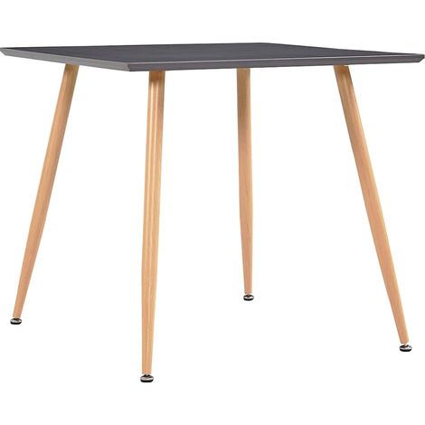 248311 vidaXL Dining Table Grey and Oak 80,5x80,5x73 cm MDF (1/5)