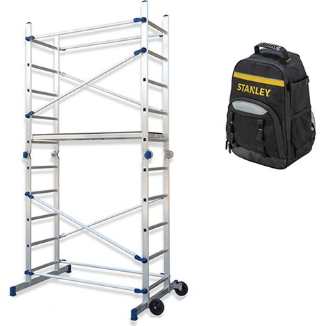 Gerüstleiter klappbar - Max. Arbeitshöhe 3.78m + Rucksack - FACPN-SAC