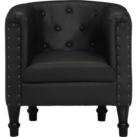 Maison Exclusive - Sessel Schwarz Echtleder