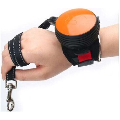 QORVA-Laisse rétractable pour chien en nylon réfléchissant automatique rétractable avec sangle de traction au poignet, légère, idéale pour la randonnée, convient aux petites et moyennes tailles