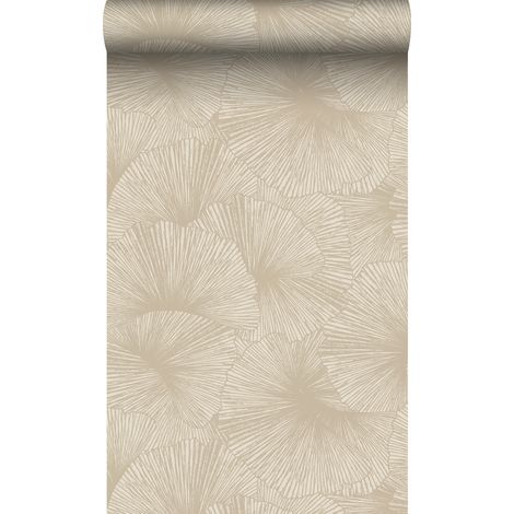 papier peint effet 3D feuilles beige  - Origin Wallcoverings (1/5)