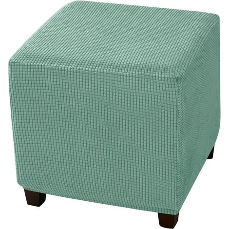 Copripoggiapiedi quadrato in jacquard elasticizzato, copripoggiapiedi contenitore, copripoggiapiedi con base elasticizzata, copripoggiapiedi protettivo per mobili - Verde