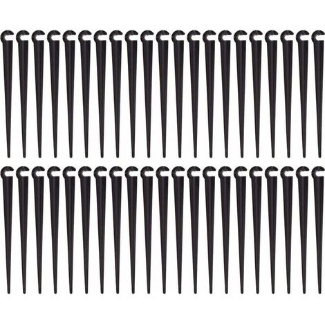 Piquets de Support de Tuyau d'irrigation Support Piquet de Tube Irrigation Goutte à Goutte Plastique Outil de Jardinage,Paquet de 100 (1/4)