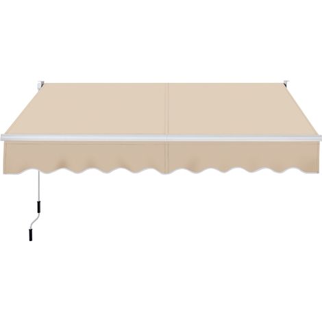 Homevive Toldo Articulado Retractil con Brazo de Aluminio Parasol Toldo para Balcón Ventana Puerta de Techo Plegable Resistente a los rayos UV 250 x 200 cm/Beige