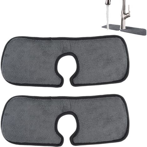 2er-Pack 45 x 12 cm maschinenwaschbare Silikon-Spritzschutzmatte für Wasserhähne (1/5)