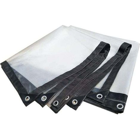 Bâche imperméable transparente pliable avec oeillets (1/4)