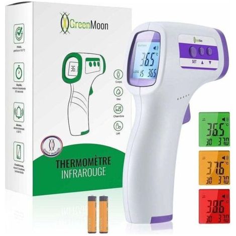 Thermomètre frontal infrarouge pour adultes, thermomètre sans contact, écran LCD, fonction mémoire, thermomètre infrarouge pour enfants, adultes et objets