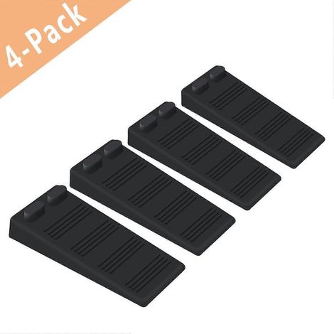 Lot de 4 cales de porte en caoutchouc noir, antidérapantes et flexibles, pour portes lourdes et protection des sols de la maison et du bureau. (1/3)