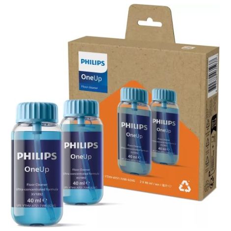 Lot de 2 produits nettoyants pour sol 2x40mL pour serpillere electrique OneUp Series 3000 et 5000 PHILIPS - XV1892/02 (1/2)
