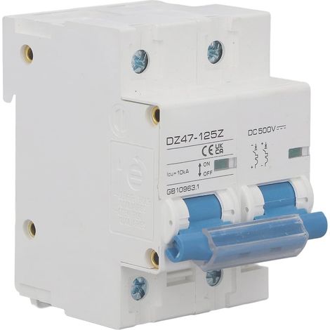 Disjoncteur Photovoltaïque, Disjoncteur DC DC500V RéSistance à L'usure Ignifuge Lue Durée de Vie Professionnel pour SystèMe Solaire (D125) (1/5)