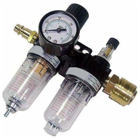 Filtro regolatore di pressione dell'aria Ruolin da 1/4", separatore acqua-olio, regolatore di pressione dell'aria per compressori e utensili pneumatici. (1/5)
