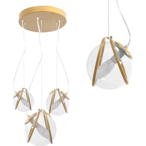 LAMPADA A SOSPENSIONE APP1091-3CP ORO 3-PUNTI LUCE E14 23X14X16CM