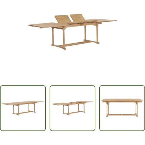 Teakholz Tisch - Garten-Ausziehtisch 180-280x100x75 cm Massivholz Teak (1/5)