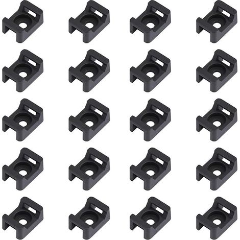 150PCS Attache de câble noir supports 23mmx16mm de type selle support de base de câble (1/5)