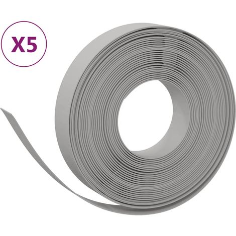 Bordures de jardin 5 pcs gris 10 m 10 cm polyéthylène