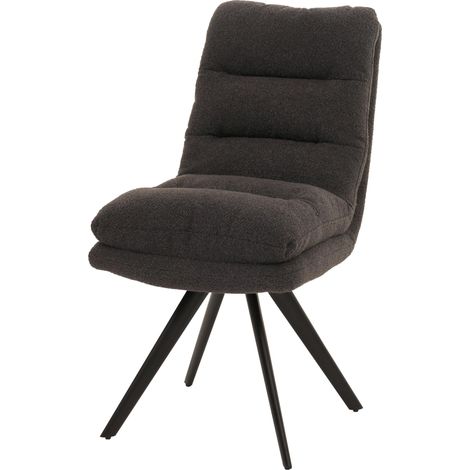 Asiento de silla de comedor giratorio en tejido Boucle gris oscuro extra cómodo 040006287 (1/5)