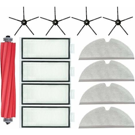 Accessoires pour Roborock Q7 Max + Chiffon Lingettes Serpillière Brosses Latérales Rouleau Principal Xiaomi Noir Pièces de Rechange pour Aspirateur (1/4)