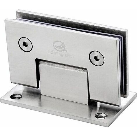 VURAHOME - Charnière de porte en verre épaissie 304 charnière de clip en verre en acier inoxydable (304 tréfilage en acier inoxydable à 90 degrés) (1/5)