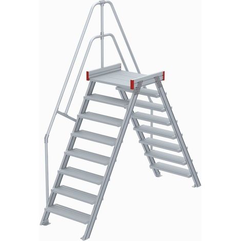Euroline 512 Überstieg 60° 600mm Stufenbreite 2x8 Stufen Alu gerieft