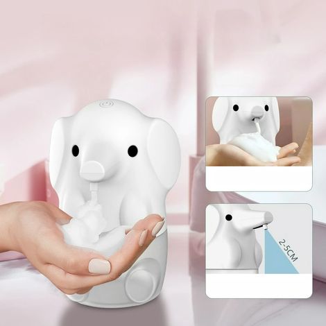 Distributeur automatique de gel hydroalcoolique en mousse (blanc), distributeur de liquide vaisselle rechargeable (1/4)