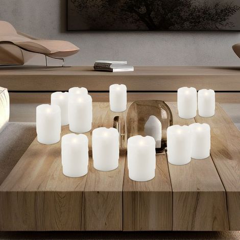 LED Kerze Dekoleuchte Kerzenlicht Kunststoffkerze Batterie, Schalter, 0,6 Watt, DxH 5x7,5 cm, 12er Set