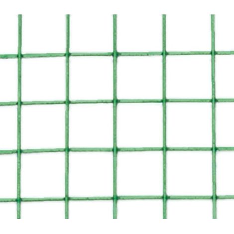 MALLA METALICA CUADRADA PLASTIFICADA EN VERDE, ROLLO DE 1x25 METROS ( cuadrado 13 mm)