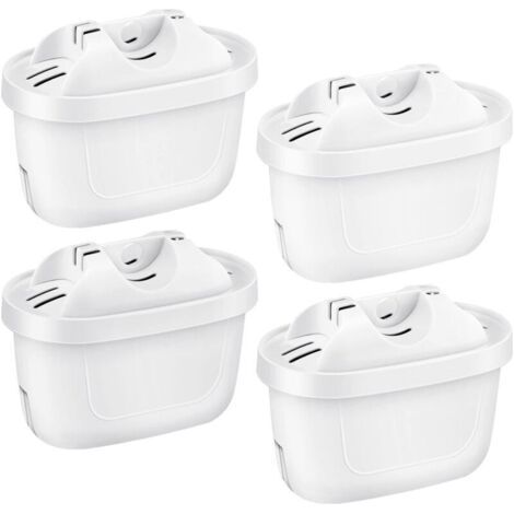 Confezione da 4 cartucce filtranti Brita, compatibili con le caraffe filtranti Brita Maxtra, Mava ed Elemaris XL, con sistema di filtrazione a 3 stadi.