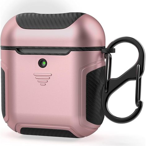 Étui en silicone carbone or rose pour AirPods 1/2 (1/5)
