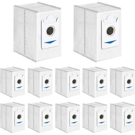 12 dust bags for Ecovacs DEEBOT T30 Pro Omni, accessories for the T30 Omni robotic vacuum cleaner, 3.4 l replacement dust bags with large capacity--DTEKGAZ
