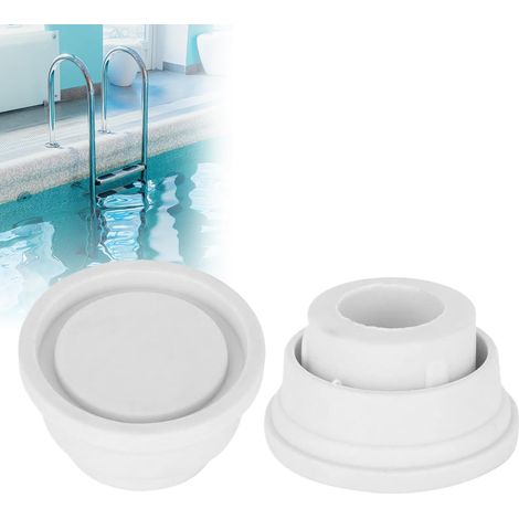 Pare Chocs de Sécurité pour Echelle de Piscine 2 Pièces Blanc Tampon en Caoutchouc pour Piscine,Bouchon Caoutchouc Sécurité Échelle,Accessoires Remplacement Fixation pour Protéger Marches (1/5)