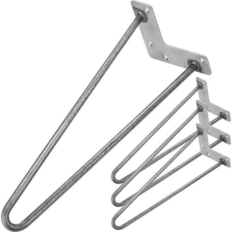 PrimeMatik - Pieds pour table et meuble style vintage Pieds en acier 2 pôles 41 cm 4-pack (1/5)