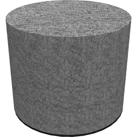 Pouf decorativo Bertoni, stampa grigia - pouf rotondo per soggiorno, ingresso, cilindro 40 cm, elegante, cerniera, lavabile (1/5)