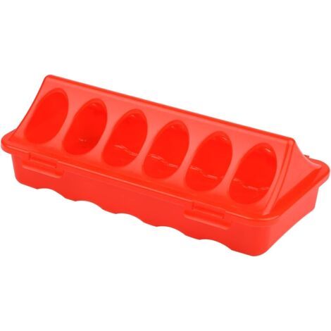 BUNTHAUS Geflügel-Vogelfutterspender mit Klappdeckel, 12 Löcher, Vogelfutterspender für Tauben, Hühner, Papageien, Wachteln (1/3)