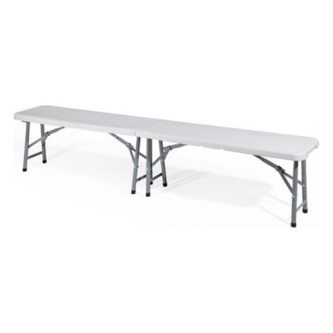 Banc banc pliant Catering cm183x28x44h blanc Capacite' de 200 kg pour pique-nique de jardin (1/4)