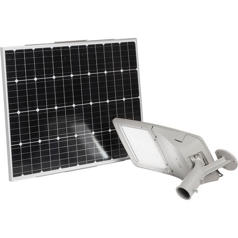 Faro stradale LED FEBO in alluminio argento con pannello solare 40W 4000K (luce naturale) IP65 (1/3)