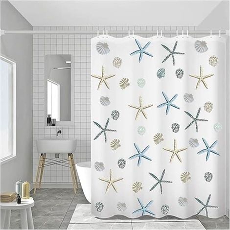BelleRise - Rideau de douche, 200 x 220 cm, imperméable et résistant aux moisissures. (1/4)