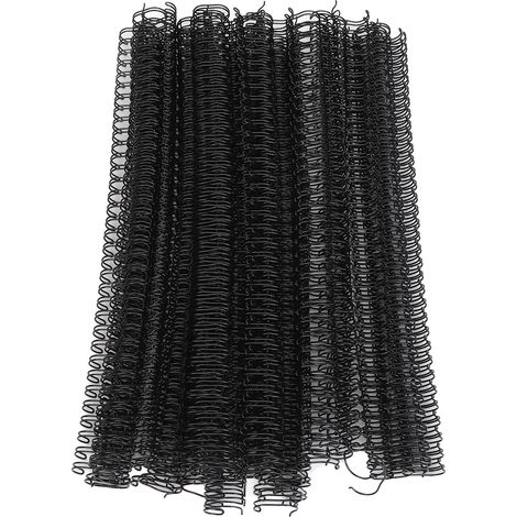 50 pièces Double boucle fil reliure colonne vertébrale 180 feuille capacité 3:1 pas 34 19mm diamètre ensemble Kit pour papier A4 noir (1/5)