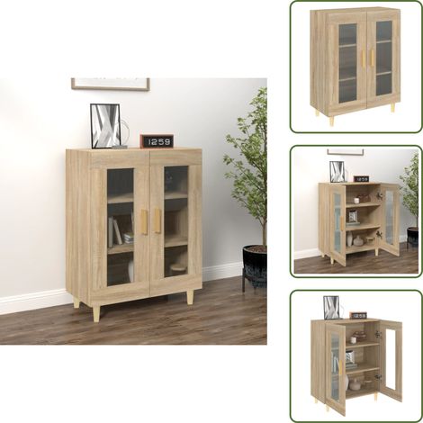 The Living Store Sideboard Sonoma-Eiche 69,5x34x90 cm Holzwerkstoff - Holz Sideboard (1/5)