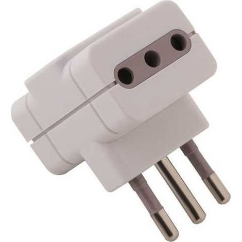 Adaptateur Triple Prise 10A P11 - Bouchon 10A S11 Blanc