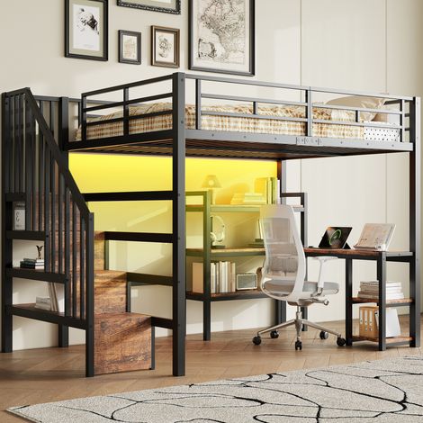 Bett Doppelbett mit Stauraum 140x200 Metall OKMYHOME