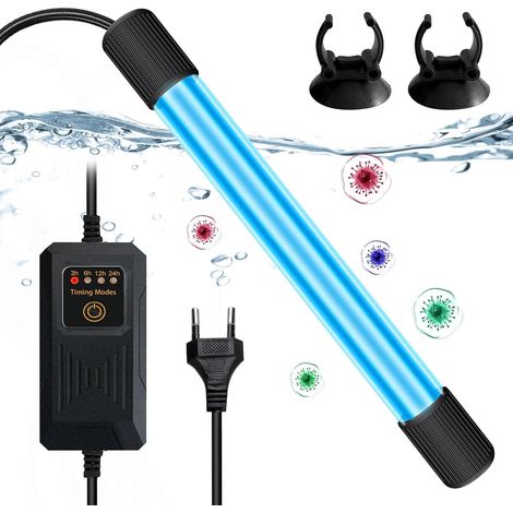 Stérilisateur UV Aquarium, 13W Lampe Aquarium Stérilisateur UV avec minuterie UV Aquarium Stérilisateur Lampe UV De Destruction De Bactéries Lampe De Stérilisation UV pour Aquarium Fish Tank (1/5)