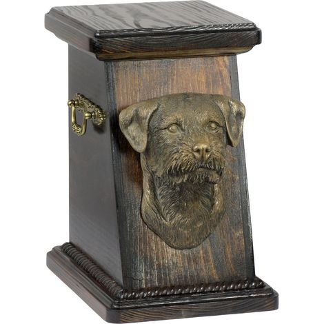 Urne funéraire pour Border Terrier - une urne élégante ornée d'une statuette, une urne commémorative avec un buste de chien par Art-Dog (1/5)
